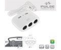 Pulse Αντάπτορας Αναπτήρα Τριπλός + 2 USB 2.1A Λευκός 120W 12/24V