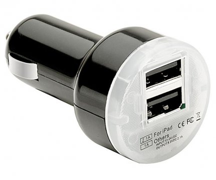 Pulse Dual Car Cigarette Lighter Charger Black