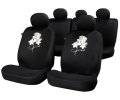 Racesport Seat Covers Rose & Skull Black set of 15 pcs