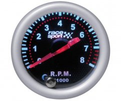 RaceSport Οργανάκι Αγωνιστικό Στροφόμετρο 270° Mirror Look Φωτειζόμενο (7 χρώματα) 52mm
